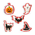 5 Pcs Halloween Cookie Cutters with Protective Silicone Edge