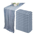 35x72 Inch Dusty Blue Cheesecloth Table Runner Boho Wedding Party Decor