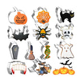 Halloween Cookie Cutters, 12 pieces Cookie Cutters Shape Set Stainless Steel Biscuit Cutters Mold with Pumpkin, Cat, Ghost, and More for DIY Halloween Food Party Baking Decorations Supplies