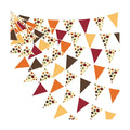 31Ft Fall Party Decorations Orange Brown Fall Maple Leaves Banner Fabric Triangle Flag Pennant Garland Streamers for Happy Fall Thanksgiving Day Harvest Autumn Birthday Outdoor Garden Hanging Decor