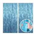 2 Pack Blue Backdrop Curtain Tinsel Streamers Ocean Themed Decor Birthday Party Decorations Foil Fringe Backdrop Graduation Baby Shower Bachelorette Winter Party Decorations Supplies