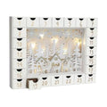 Christmas Wooden Advent Calendar with 24 Drawers to Fill Small Gifts Christmas Scene with LED Lights Countdown to Xmas Tabletop Decoration