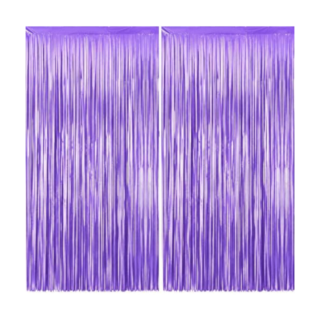 KatchOn Purple Streamers Backdrop - 3.2x8 Feet, Pack of 2, Purple Decor