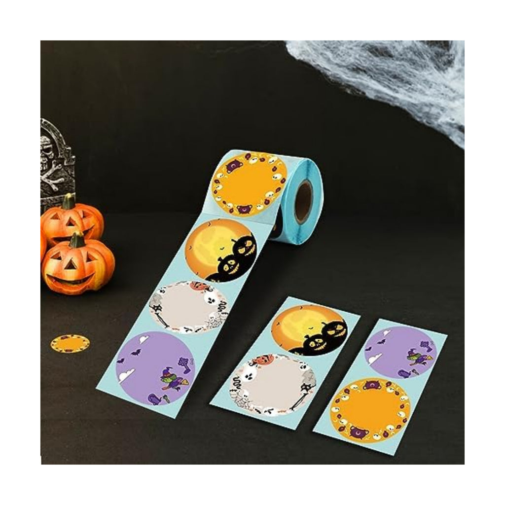 iEager Halloween 2 Inch Round Thermal Labels, Self-Adhesive Circle Direct Thermal Label Stickers for Halloween Gifts, Home Decor, 300 Labels/Roll