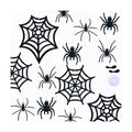 SaktopDeco 33 PCS Hanging Spider Decorations Spider Ornament Black Felt Spider Web Halloween Decorations for DIY House Decor