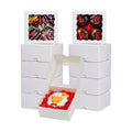 50Pack 4x4x2 Inch Cookie Boxes with Window Bakery Boxes Treat Boxes Truffle Boxes Party Wedding Favor