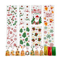YUJUN 160PCS Christmas Cellophane Treat Bags Winter Party Favor Supplies
