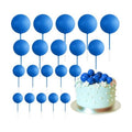 ASTARON 20 Pcs Royal Blue Balls Cake Topper Decorations for Birthday Cake