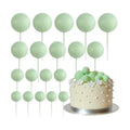 ASTARON 20 Pcs Light Green Balls Cake Topper Decorations for Birthday Cake