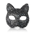 Cat Costume for Women - Collar Choker, Gloves, Rhinestone Mask, Tail & Accessories