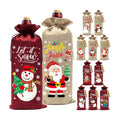 12Pcs Christmas Burlap Wine Bags, Drawstring Wine Gift Bags Bottles Covers