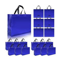 cabzymx 15 Pcs Glossy Blue Reusable Gift Bags with Handles, Party Gift Bags Bulk with Sturdy Bases, Ideal Goodie Bag for Birthday, Wedding, Christmas, Holiday-12.6 x 4.7 x 11 In