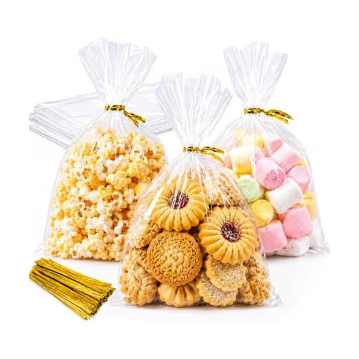LOKQING Halloween Cellophane Treat Bags, 200 Pack 5x7 in for Bake Sales