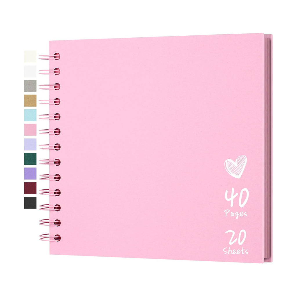 Scrapbook Photo Album 7"x7" 20 Sheets 40 Pages Hardcover Kraft Paper Khaki