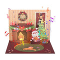 XTF2015 Christmas Card 3D Pop Up Christmas Greeting Cards with Music, Lighting LED Greeting Gift Card Fireplace with Envelope for Women Men Kids Husband Wife Mom Dad Daughter