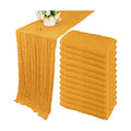 35x72 Inch Mustard Cheesecloth Table Runner Fall Thanksgiving Boho Decor