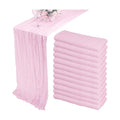 35x72 Inch Pink Cheesecloth Table Runner Boho Wedding Birthday Party Decor
