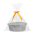 Pro Goleem Small Woven Basket with Gift Bags and Ribbons Durable Baskets for Gifts Empty Small Rope Basket for Storage 12"X 8" X 5" Baby Toy Basket with Handles, Gray