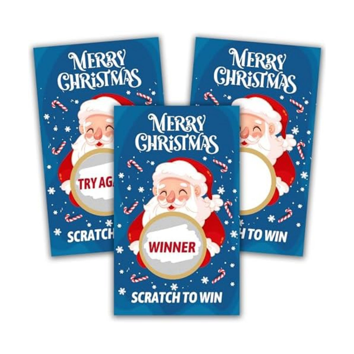 Christmas Scratch Off Cards - 40pcs Xmas Party Scratch Prize Cards - Santa Festive Raffle Tickets for Adults Families Events Business Groups Game Supplies - A02