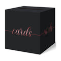 QIKSION Elegant Black Card Box for Party, Rose Gold Foil Wedding Card Box