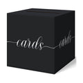 Elegant Black Wedding Card Box, Silver Foil Gift Card Box Holder for Party
