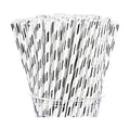 ALINK Silver Foil Striped Paper Straws, 100 Pack Party Straws, 7.75 Inch
