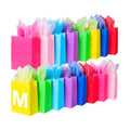 BLEWINDZ 32Pcs 10.6" Medium Gift Bags with Tissues, Paper Party Favor Bags with Handles, Rainbow Goodie Bag for Birthday, Wedding, Party Supplies