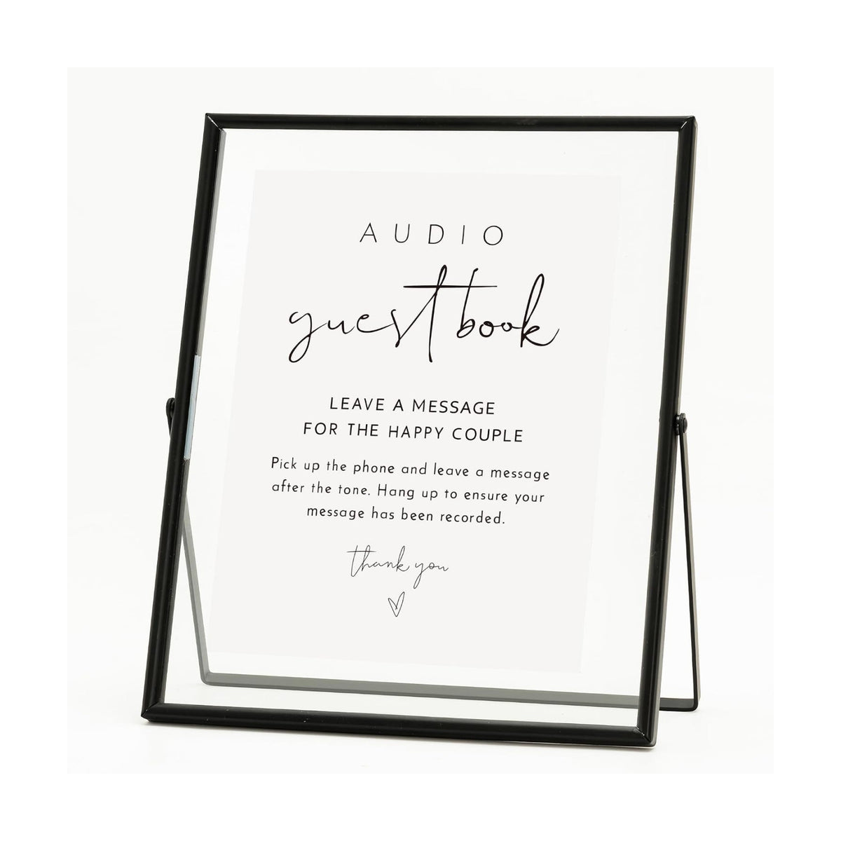 Calculs Audio Guest Book Sign, Black 8x10 Floating Picture Frame