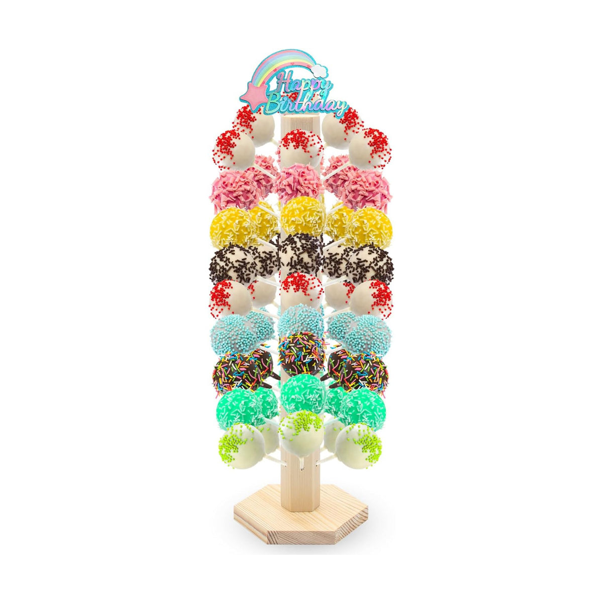 48 Hole Wooden Cake Pop Stand, Lollipop Holder for Wedding, Birthday Party