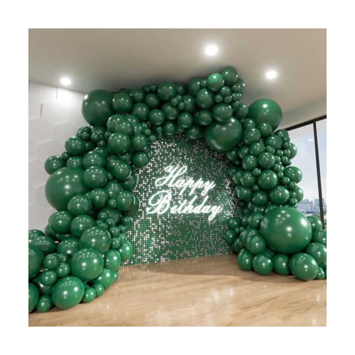 Green Balloon Arch Kit, 125Pcs Emerald Hunter Dark Green Latex Balloon Garland kit, 18 12 10 5 Inch Different Size Balloons for Anniversary Birthday Jungle Theme Christmas Party Decorations