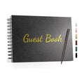WEMATE Wedding Guest Book,Leather Wedding Receptions,Suitable for Baby Showers,Birthday and Special Events,Polaroid Guest Book with A Pen,136 Blank&Lined Pages for Sign in and Photos 7"x10"