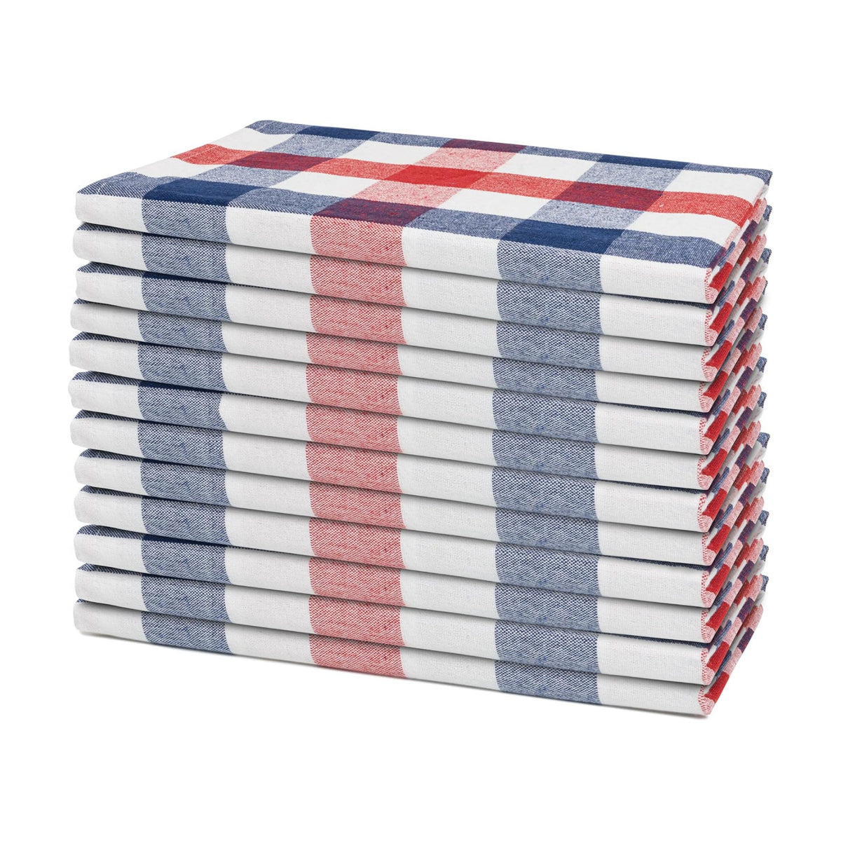 Red White and Blue Cloth Napkins - Reusable Patriotic Cloth Napkins - 100% Cotton 4th of July Napkins, 12-Pack, 20"x20", Patriotic Decor Napkins for Summer BBQs (Red, Blue & White)