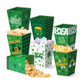 Noveread 60 Pcs Shamrock Popcorn Boxes, Green Paper Irish Treat Holders