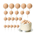 ASTARON 20 Pcs Cream Brown Balls Cake Topper Decorations for Birthday Cake