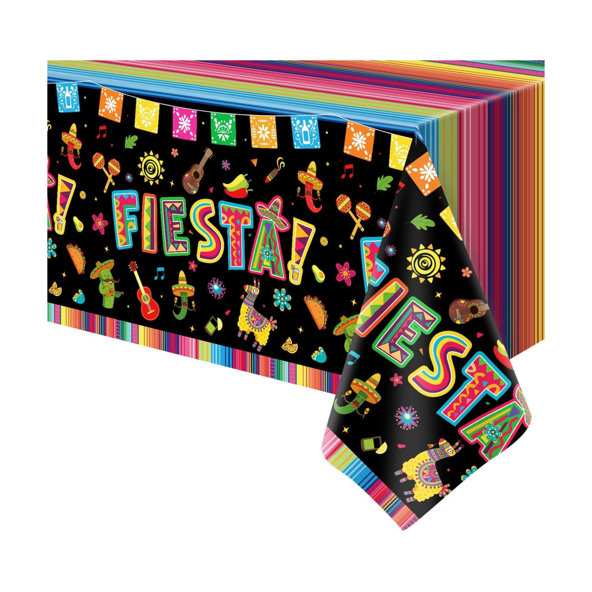 4 Pack Cinco De Mayo Printed Fiesta Mexican Table Cover Fiesta Party Tablecloth Taco Night Table Cloth Mexican Themed Tablecloth Mexico Party Supplies 86 x 51 in (220 x 130cm)