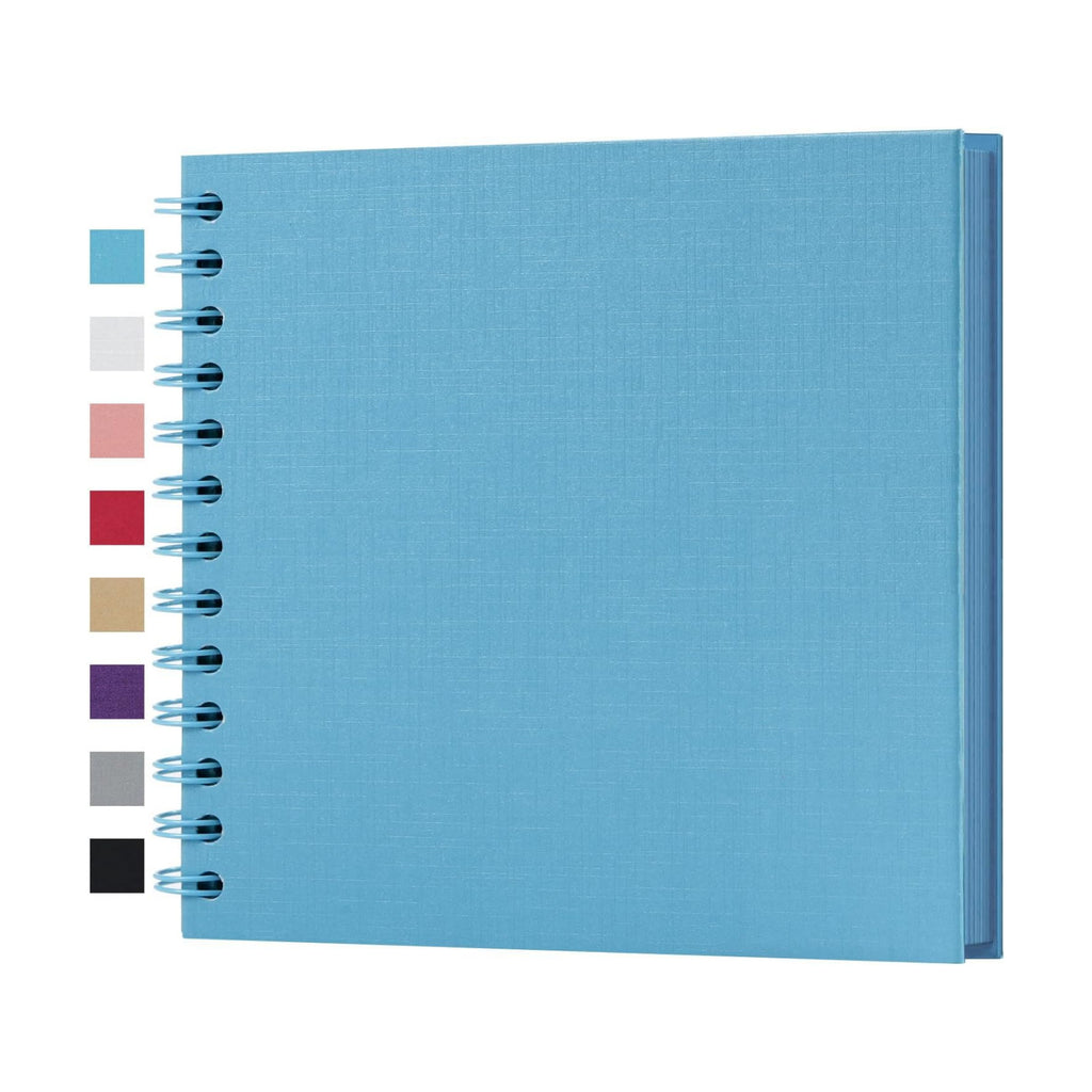 potricher 7 x 7 Inch Small DIY Scrapbook Photo Album 40 Pages, Blue