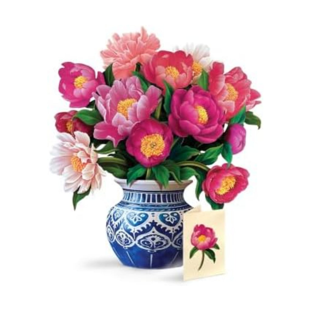 Freshcut Paper Peony Paradise 13 Inch Life-Sized 3D Pop Up Card – Birthday, Mothers Day, Thank You, Gifts for Mom and Her – Includes Notecard and Envelope