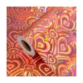 Burymento Rose Gold Wrapping Paper Roll, Metallic Holographic Heart Gift Wrap for Birthday, Valentines, Mothers day, Graduation, Wedding, Fathers day, Baby Shower, Christmas (17 IN x 32.8 FT)