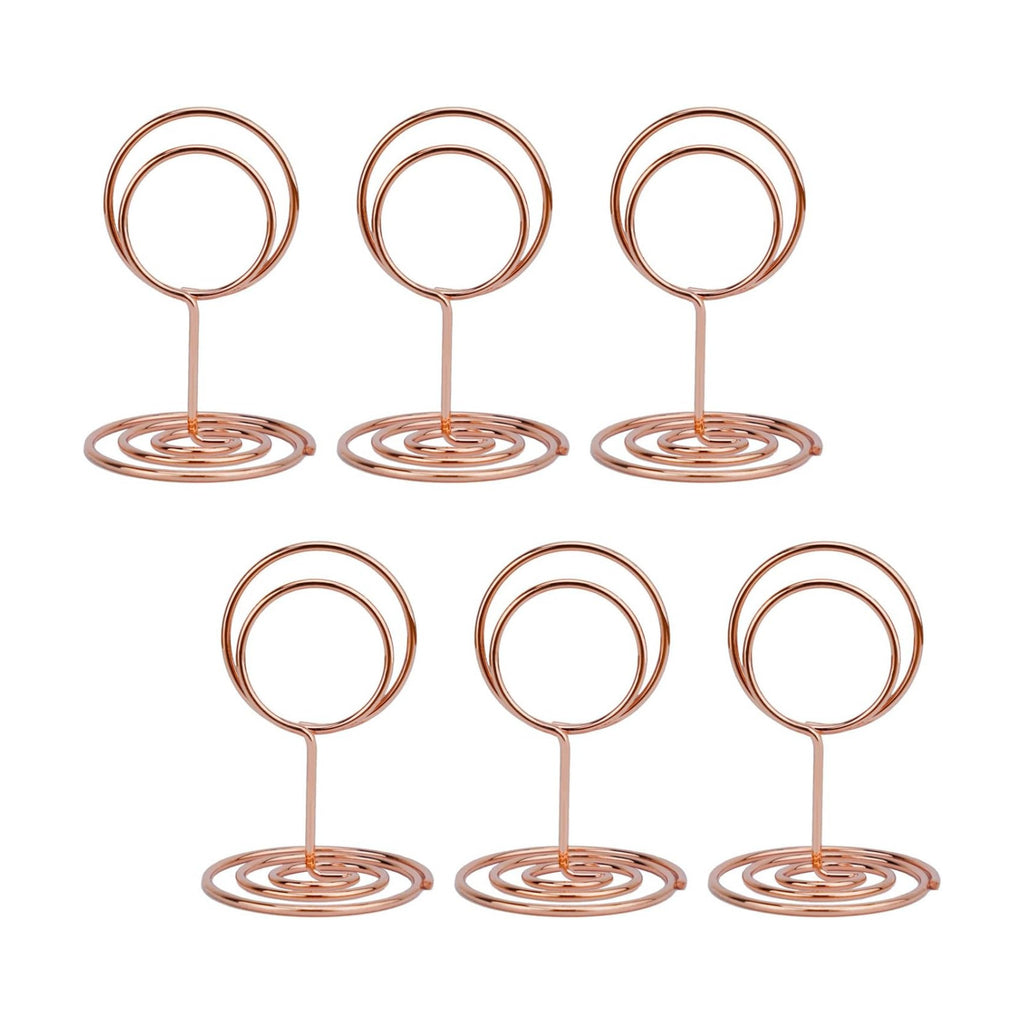Jofefe 20pcs Mini Place Card Holders, Cute Table Number Holders, Small Table Card Holder Tables Number Stands, Wire Photo Picture Menu Clips for Wedding centerpieces, Anniversary Party (Rose Gold)
