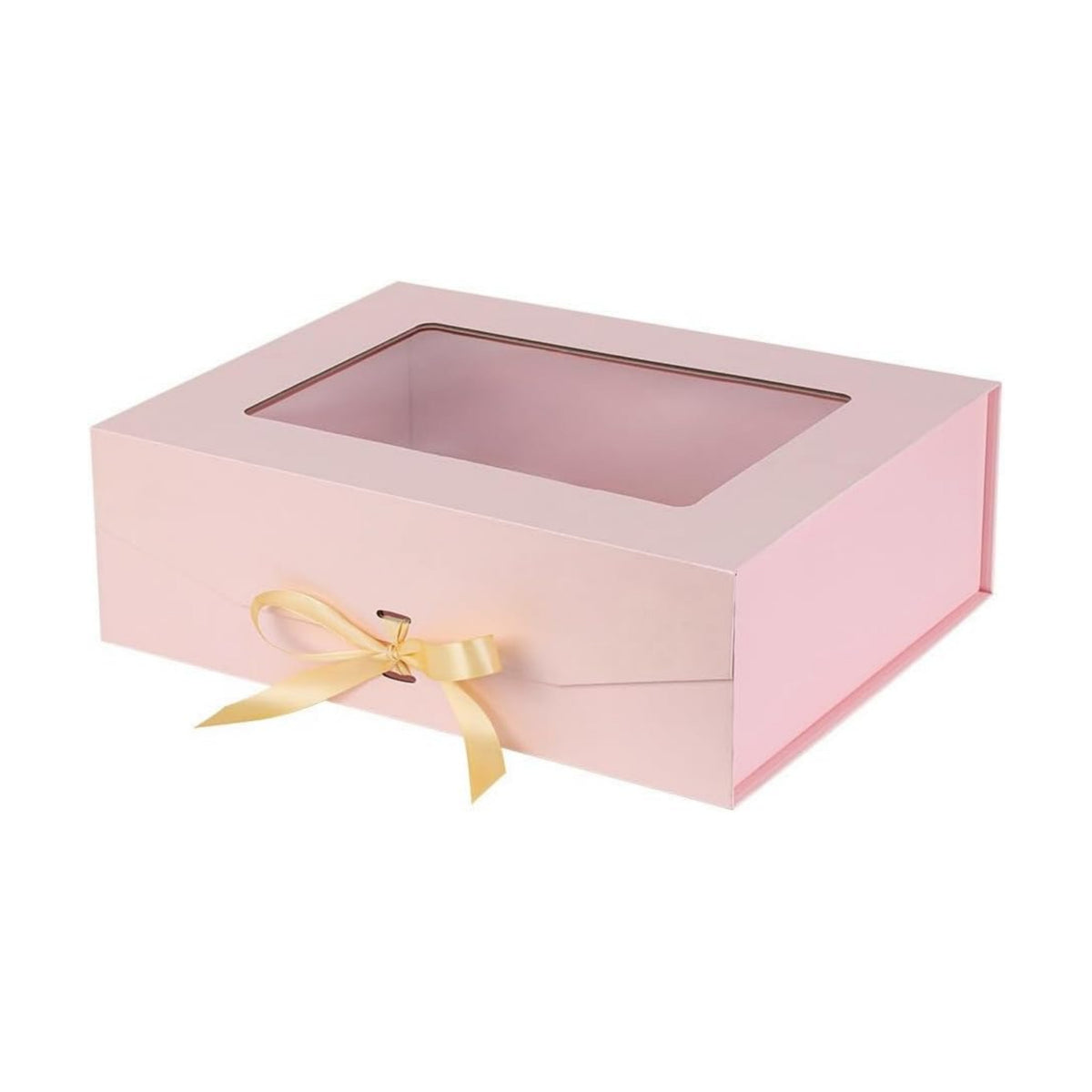 Pink Extra Large Gift Box for Presents with Ribbon 16.5x13x5.3 Inches Clear Gift Box with Window Magnetic Closure Gift Boxes with Lids