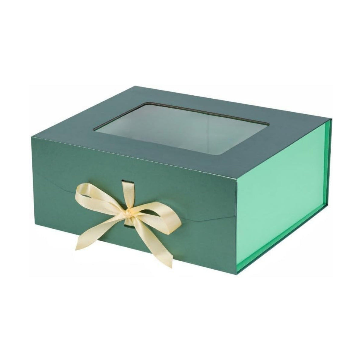 Large Gift Box for Presents with Ribbon 13.2x11x5.3 Inches Clear Gift Box with Window Magnetic Closure Gift Boxes with Lids