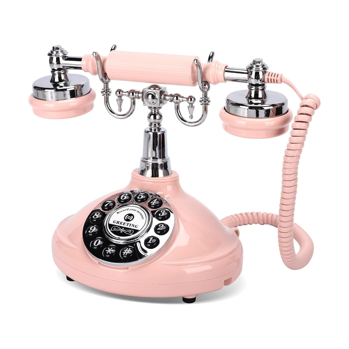 Wedding Phone Guest Book,Audio Guestbook,Vintage Wedding Guestbook Alternative,Audio Phone Guest Book for Wedding Baby Shower Retirement Graduation Birthday Party & More! (Pink)