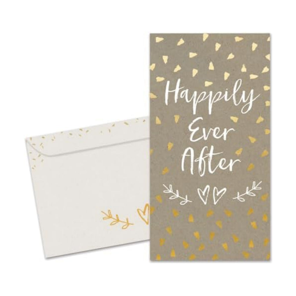 Tree-Free Greetings - Wedding Money Holder Greeting Card - Artful Designs - 1 Money Holder Card + Matching Envelope - Made in USA - 100% Recycled Paper - 3.7 x 7 - Happily After Today (ZO70241)