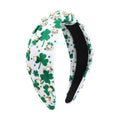 Ardorchid St.Patrick's Day Headbands Irish Green Shamrock Rhinestone Hair Accessories for Women Girls Gifts Wide Knot Hair Hoop Celebration Party Hairbands