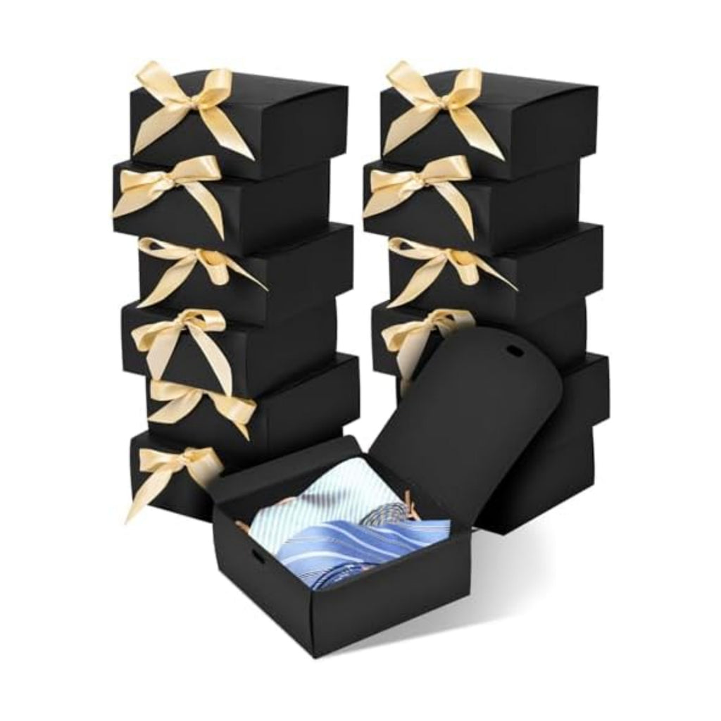 WLUSEAXI 12 Pack Small Gift Boxes with Lids for Presents, Black Gift Boxes