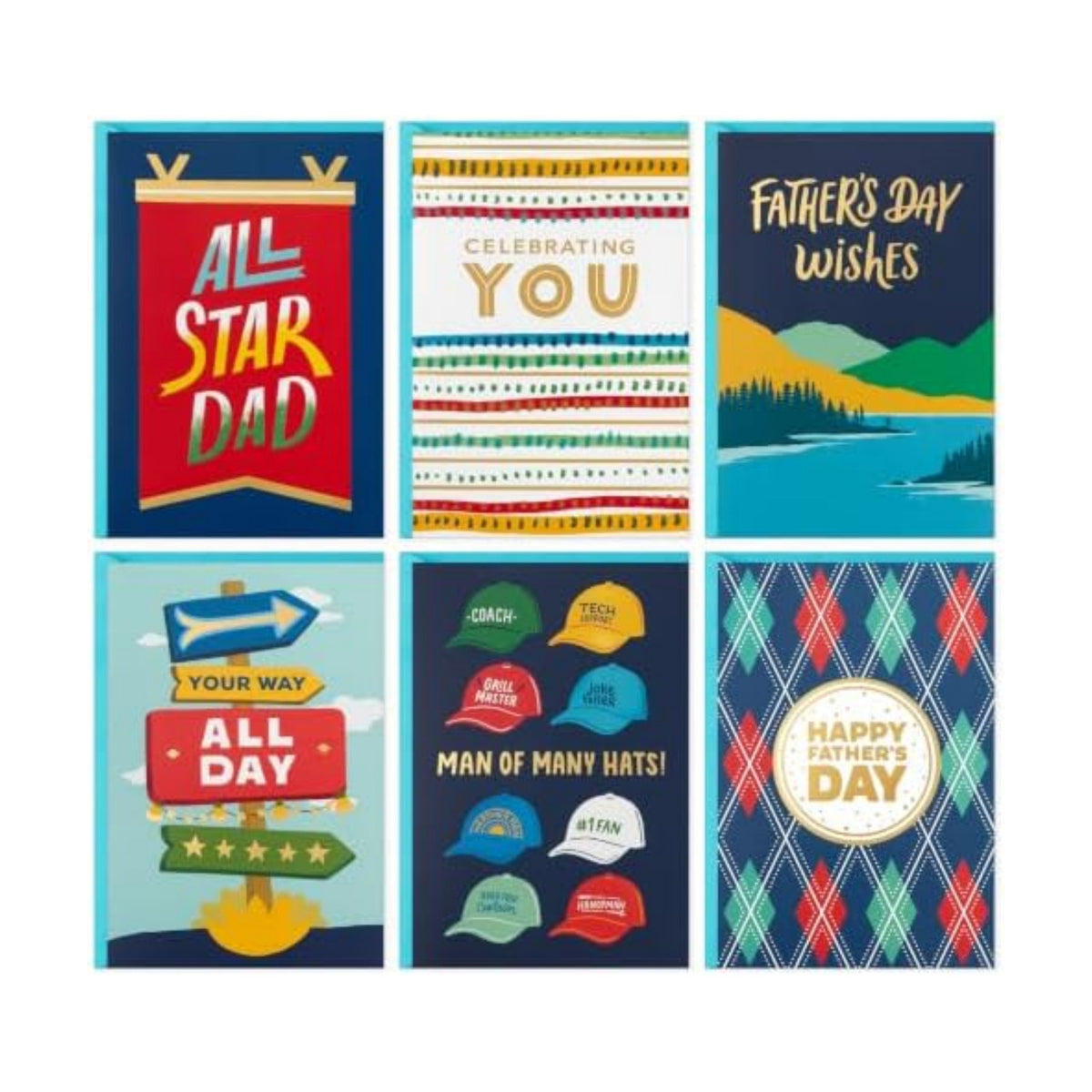 Hallmark Fathers Day Card Assortment (24 Cards with Envelopes, 6 Designs)