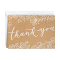 Hallmark Bulk Wedding Thank You Cards, 100-Pack (Kraft, Flowers)