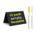 PigPotParty Acrylic Mini Chalkboard Signs, 12 Pcs 4"x3" Small Food Labels