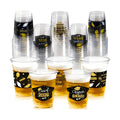 GuassLee Black and Gold Graduation Decorations 2026 Party Cups - 50pcs 12 Oz Black Gold Disposable Graduation Plastic Cups for Drinks Class of 2026 Grad Party Supplies