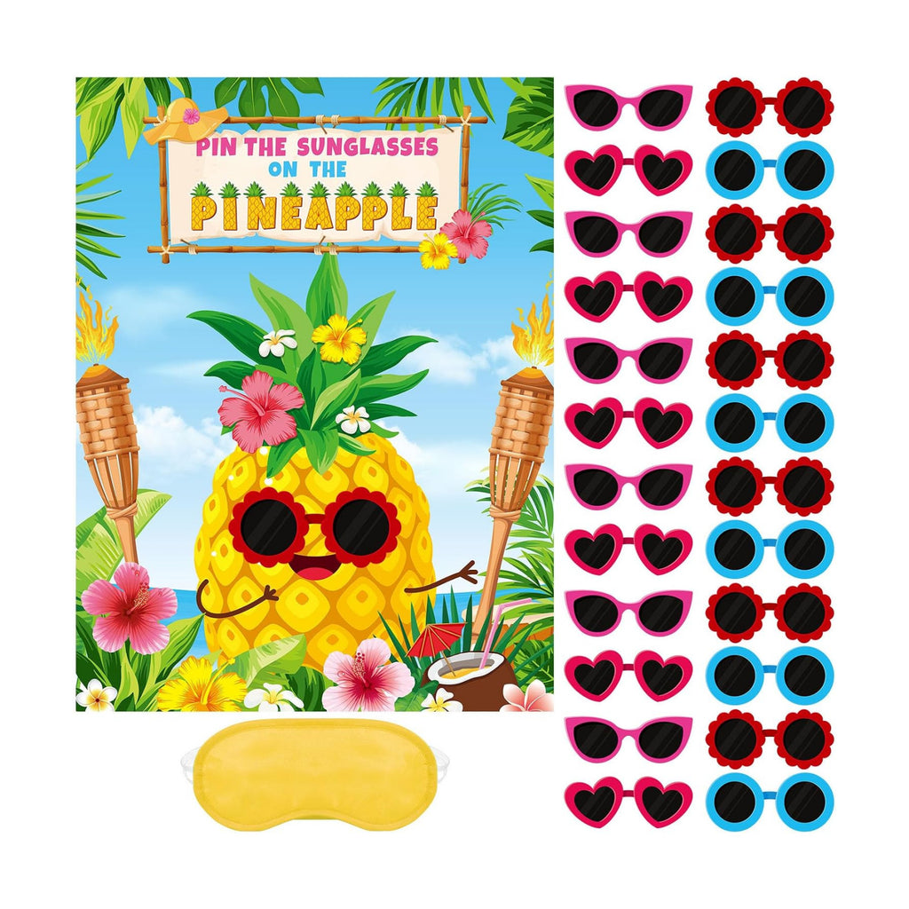 Faccito Hawaiian Game with Sticker Pin the Sunglasses on Pineapple Game